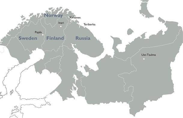 Map of the Barents Region