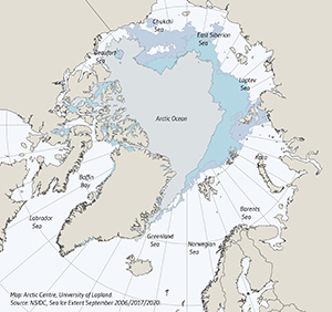 Arctic Sea Ice Extents 2006/2017/2020