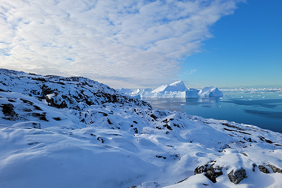 Sea ice and open sea.