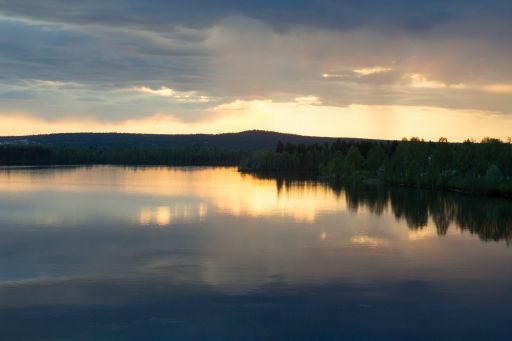 sunset by the river