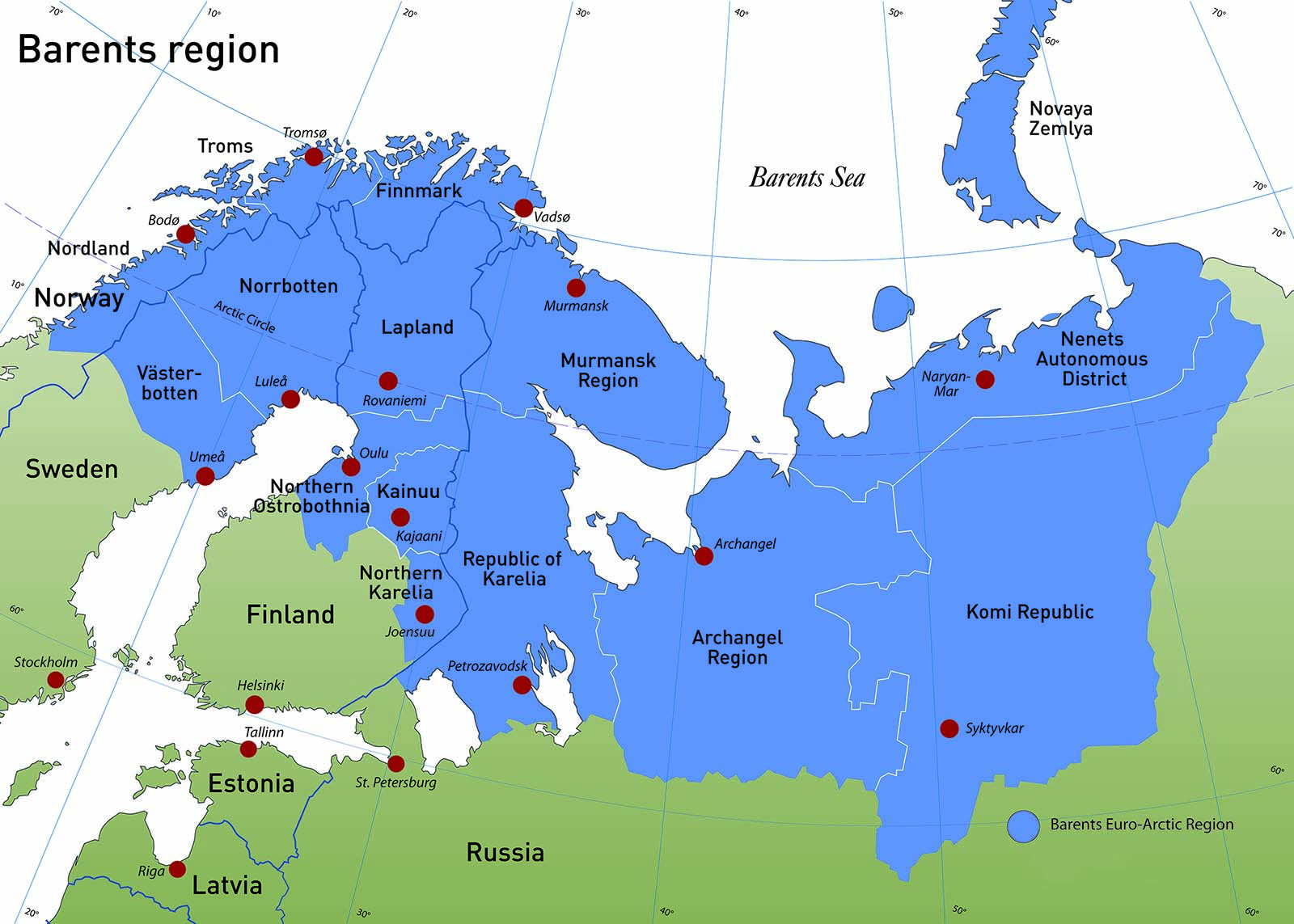 Arctic region maps