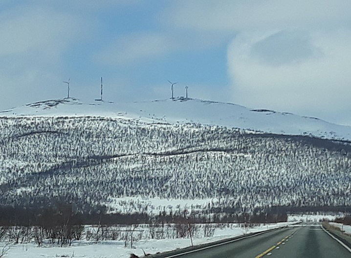Wind turbines in Lammasoaivi, Northern Lapland